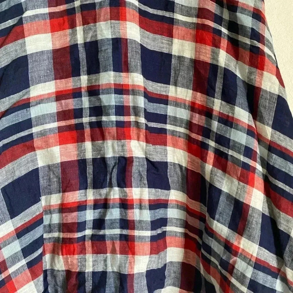 KEITH CHECK RED WHITE BLUE PLAID FULL SWING RETRO COTTAGECORE MIDI SKIRT XS - Picture 4 of 8